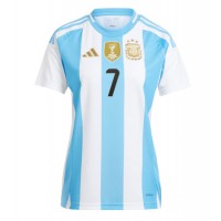 Camisa de Futebol Argentina Rodrigo De Paul #7 Equipamento Principal Mulheres Copa America 2024 Manga Curta